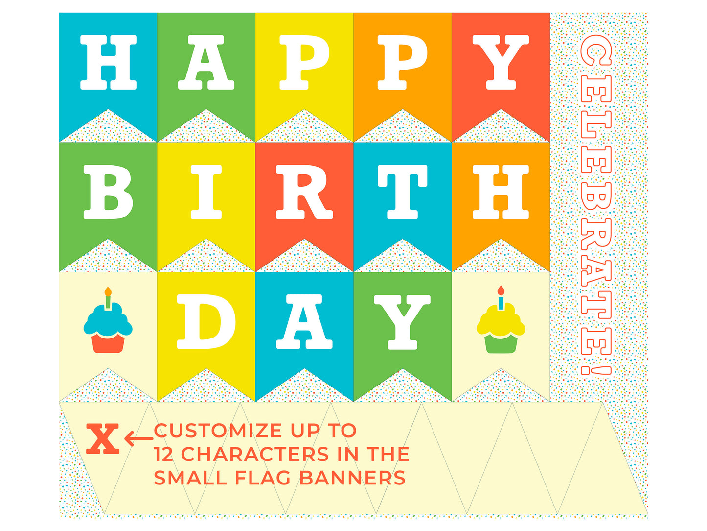 Happy Birthday 1 Yard Fabric Panel